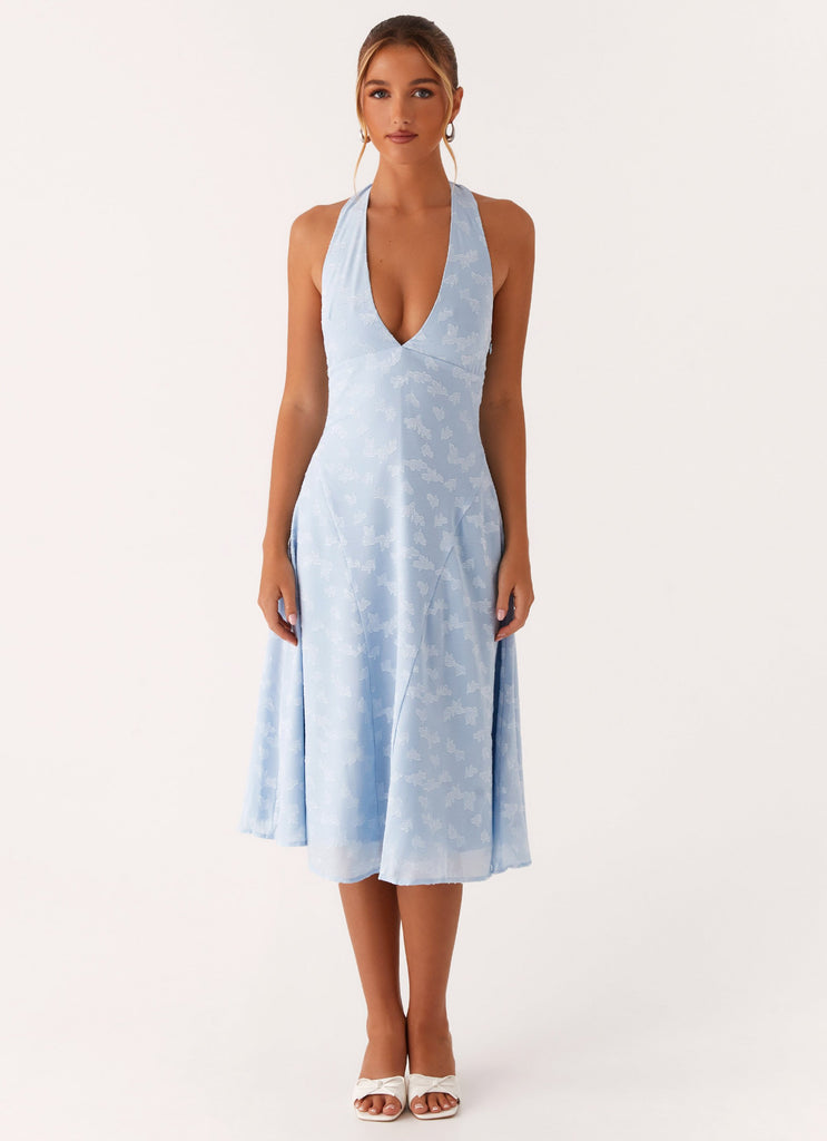 Robe midi dos nu Sashi - Bleu pâle