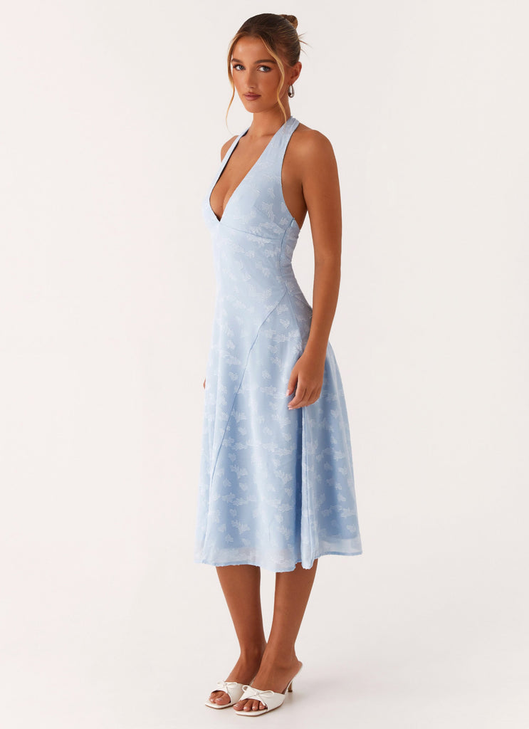 Robe midi dos nu Sashi - Bleu pâle