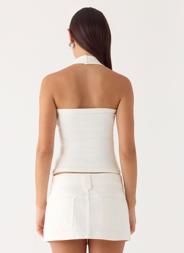 Sean Low Rise Denim Mini Skirt - White