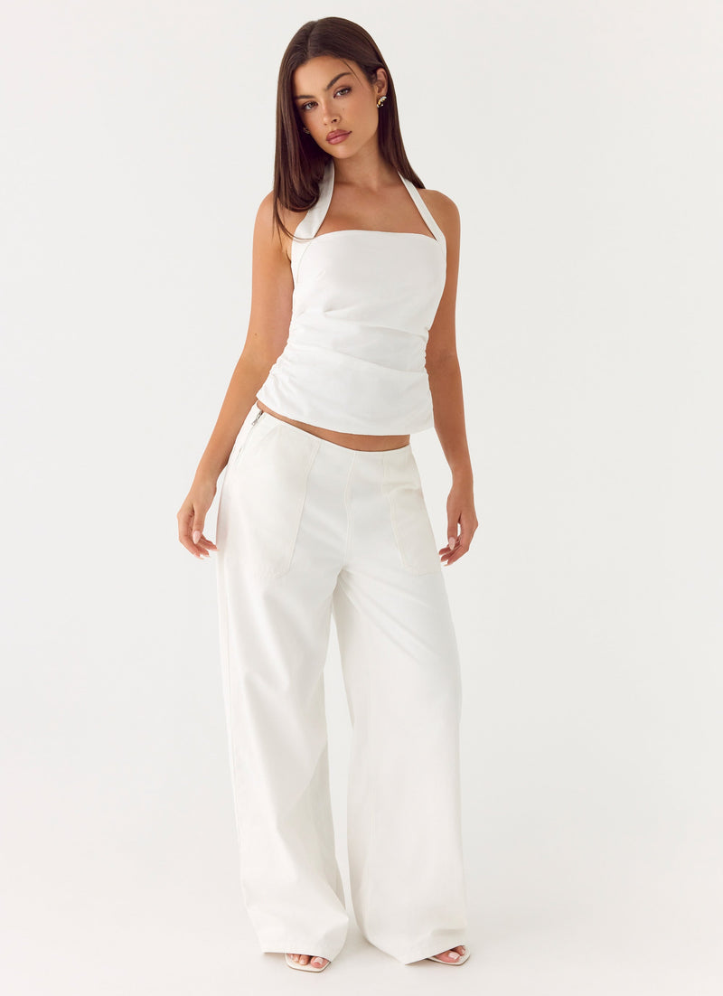 Seethal Halter Top - White