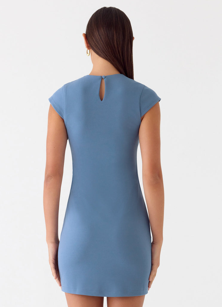 Sending Postcards Mini Dress - Coastal Blue