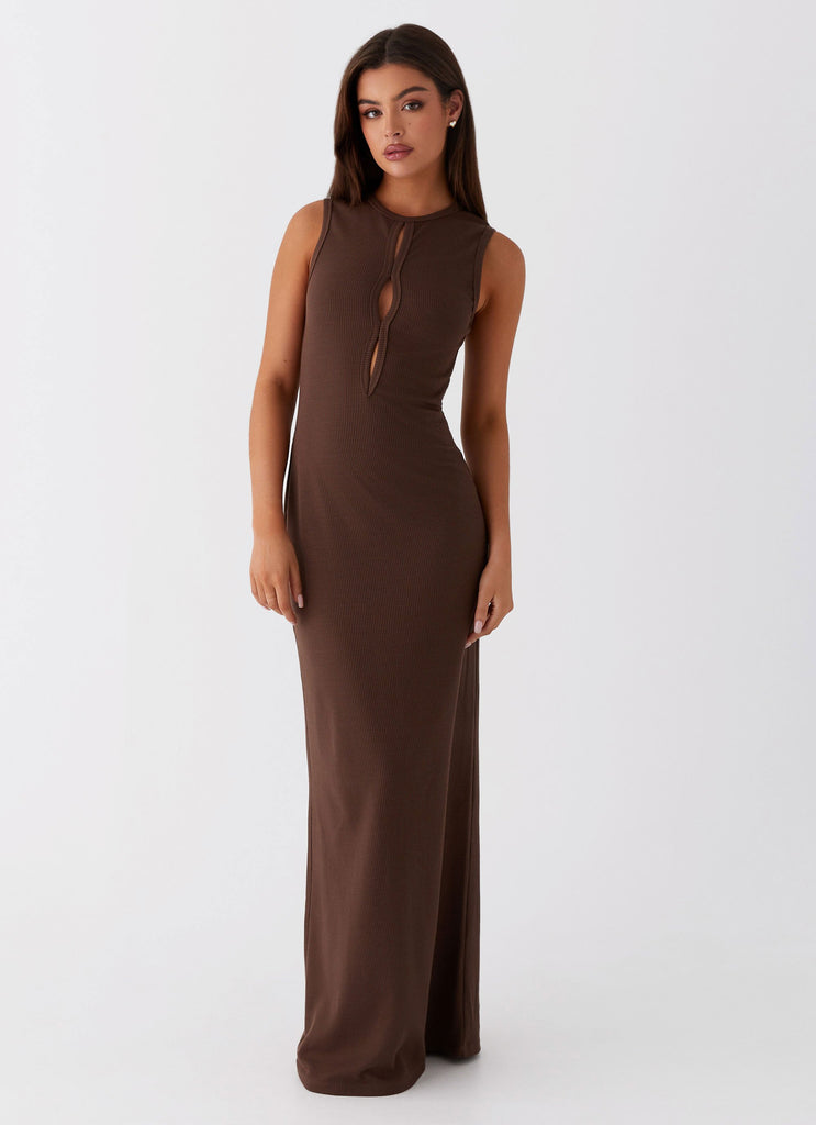 Shay Cut Out Maxi Dress - Chocolate