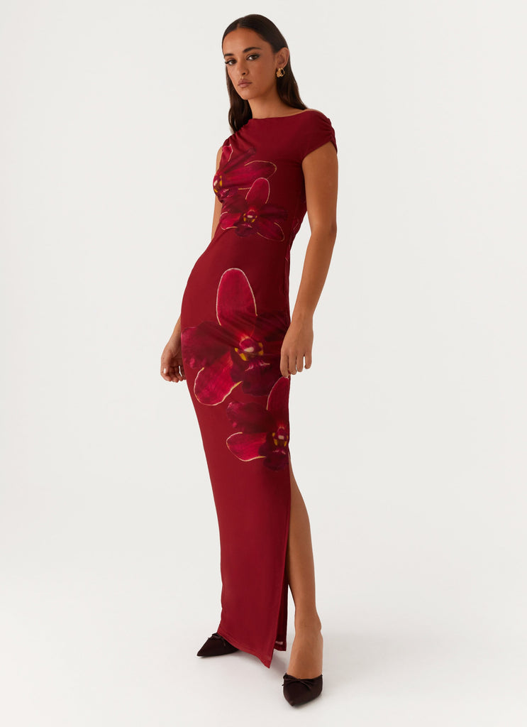 Showtime Maxi Dress Maroon