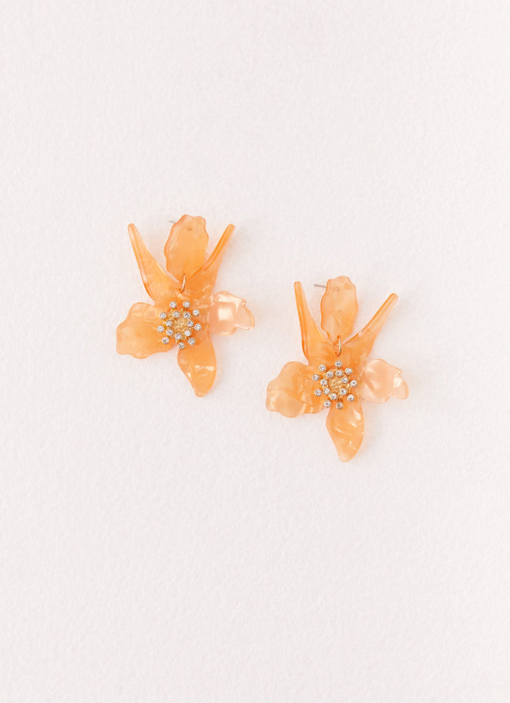 Siesta Flower Earrings - Orange