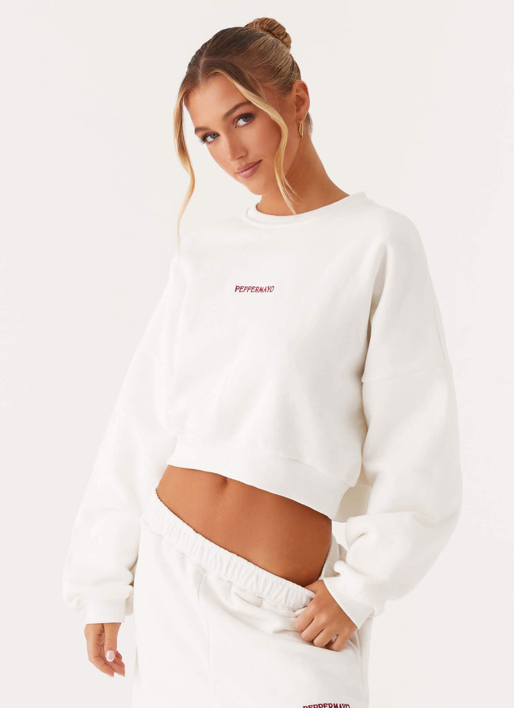 Signature Cropped Sweatshirt - Ivory