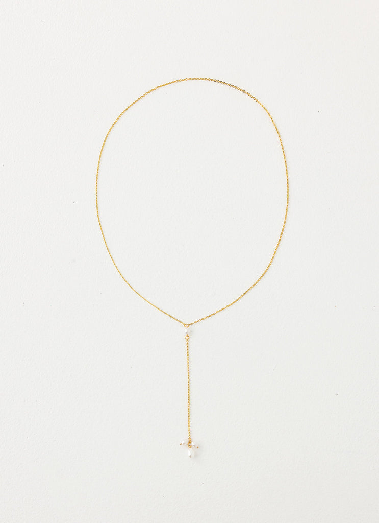 Silhouette Pearl Necklace - Gold