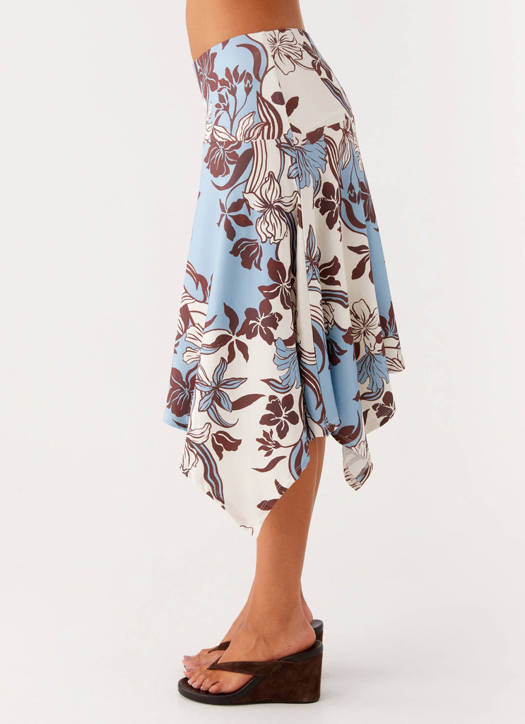 Skye Midi Skirt - Bluewood Blossom