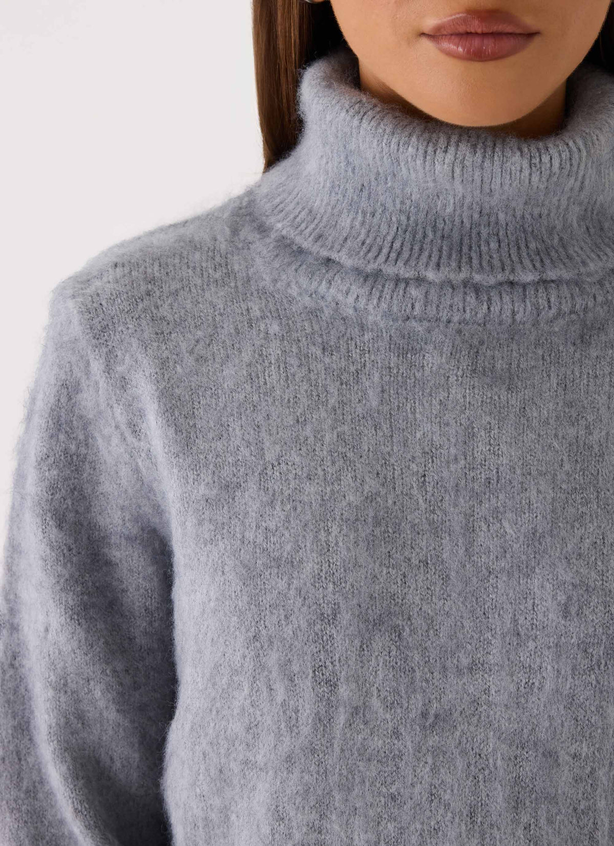 Snow Muse Knit Sweater - Grey