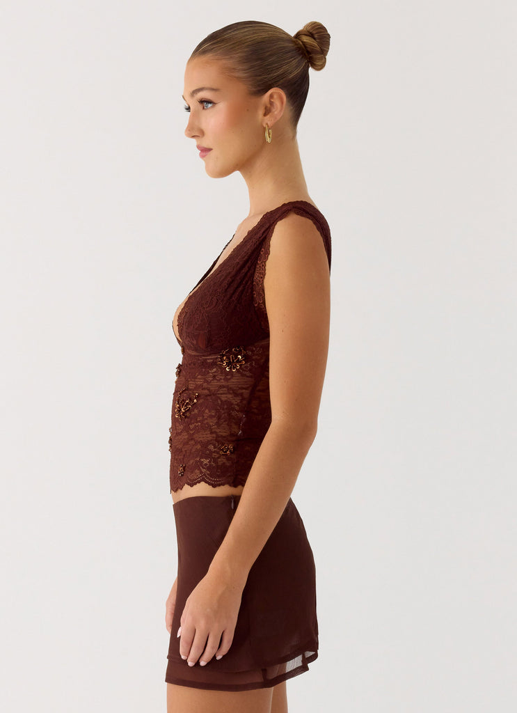 Sommers Lace Top - Chocolate