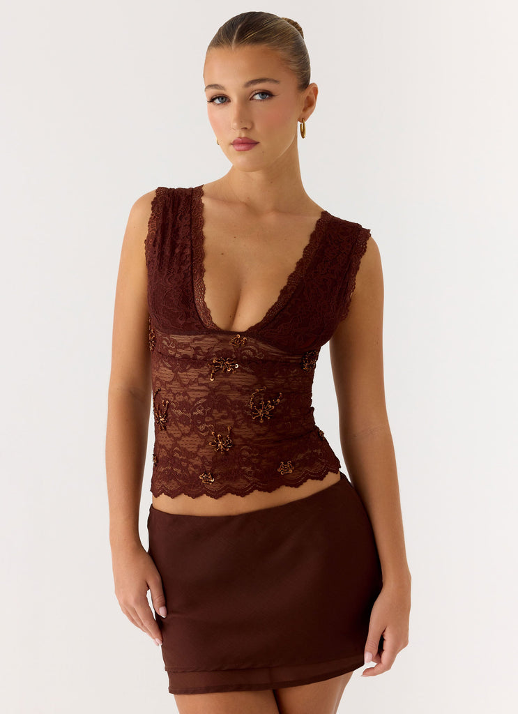 Sommers Lace Top - Chocolate