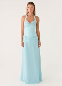 Soneva Corset Maxi Dress - Aqua