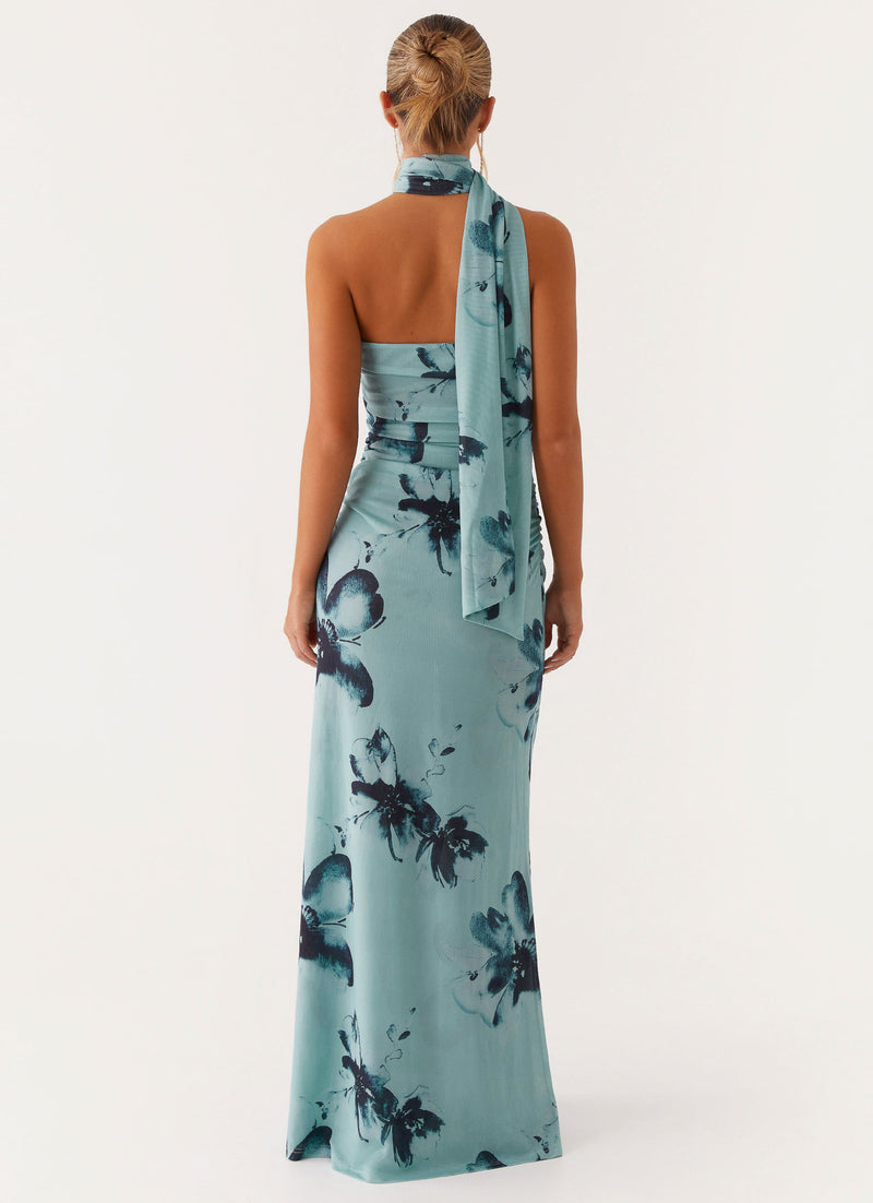 Songbird Maxi Dress - Blue Black Floral