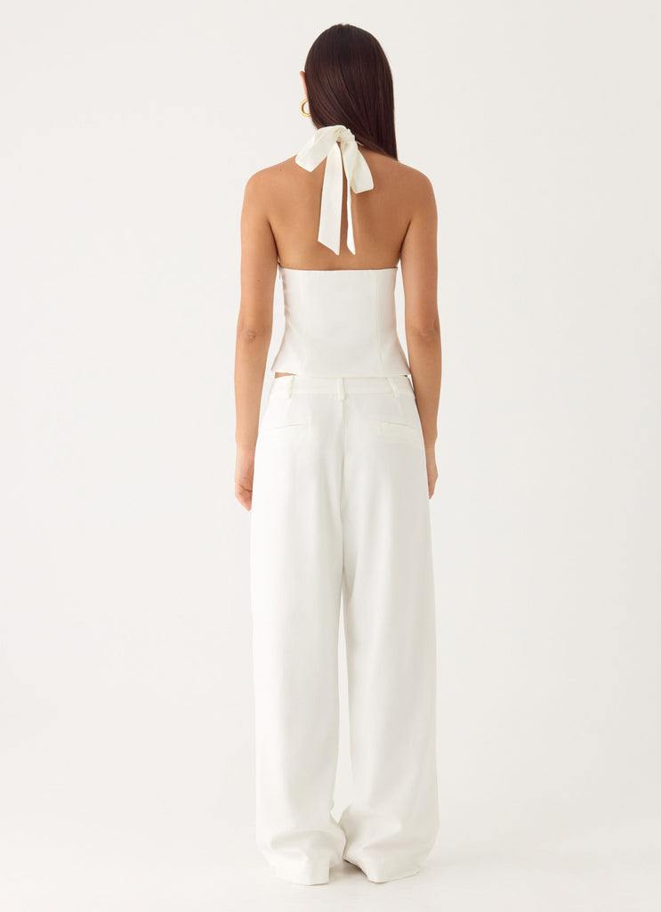 Sora Low Rise Pant - White