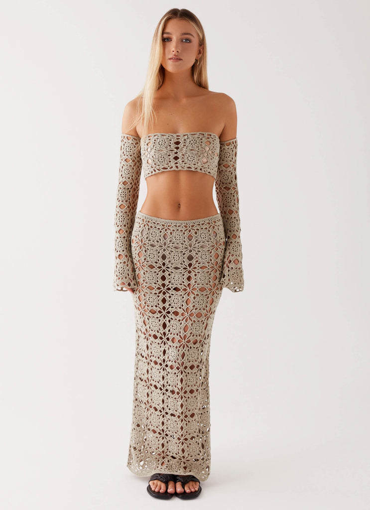 Sorrentino Crochet Maxi Skirt - Sage