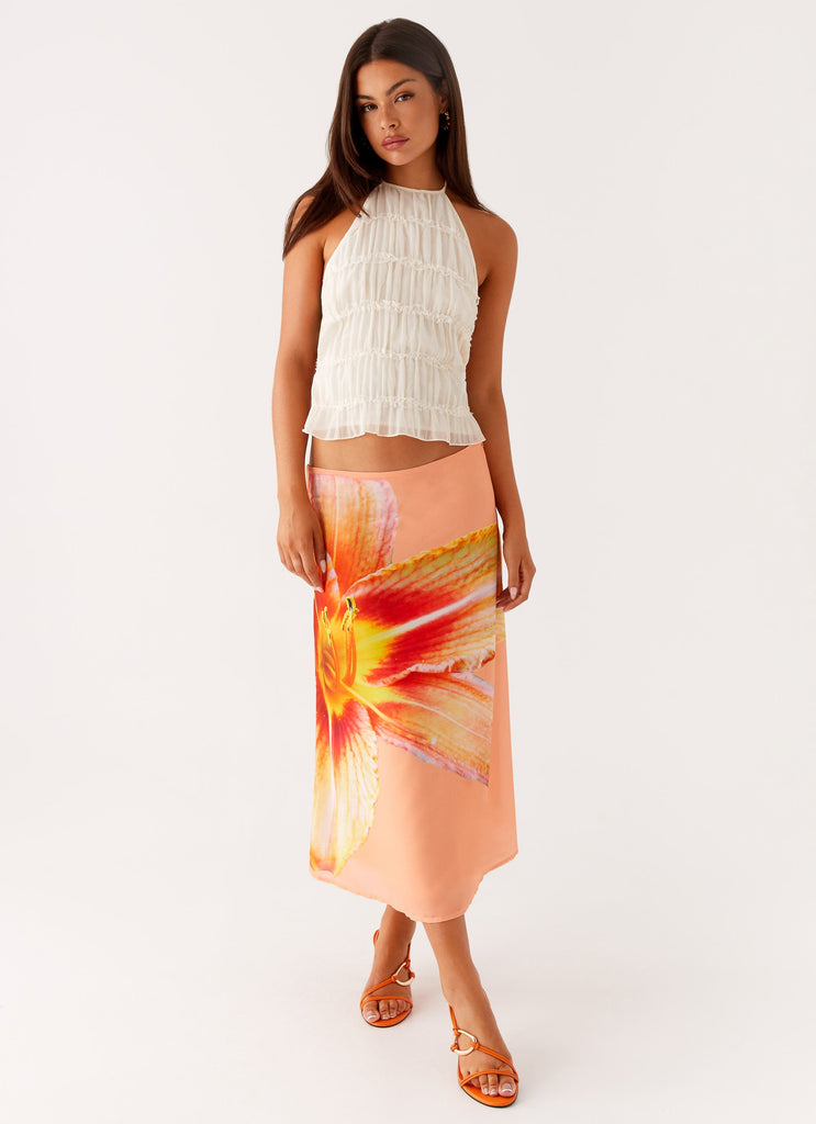 Summertime Midi Skirt Orange Floral