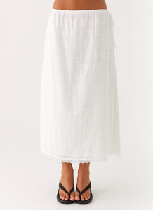 Sweet Lullaby Midi Skirt - White