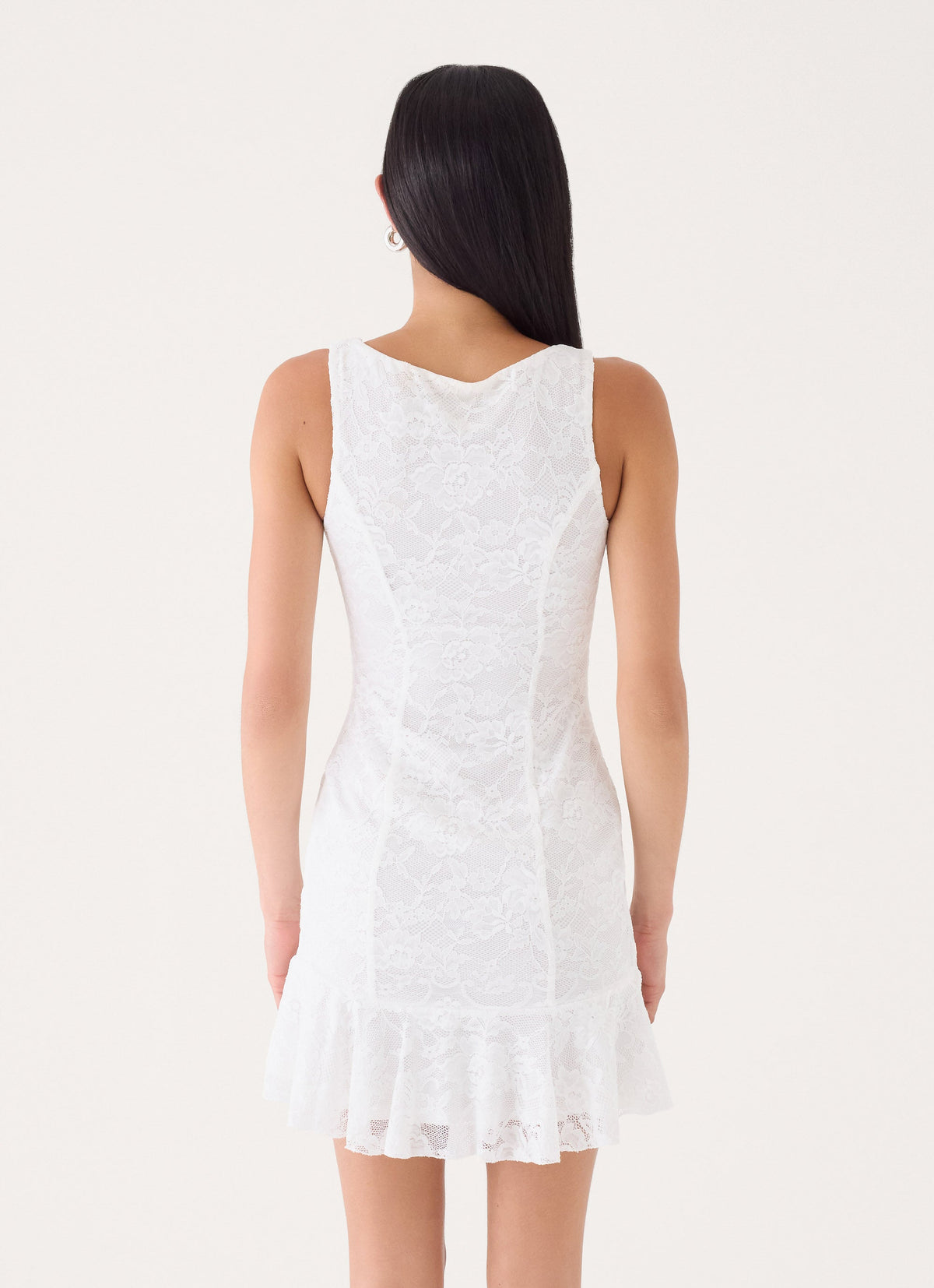 Sweet Verona Lace Mini Dress - White