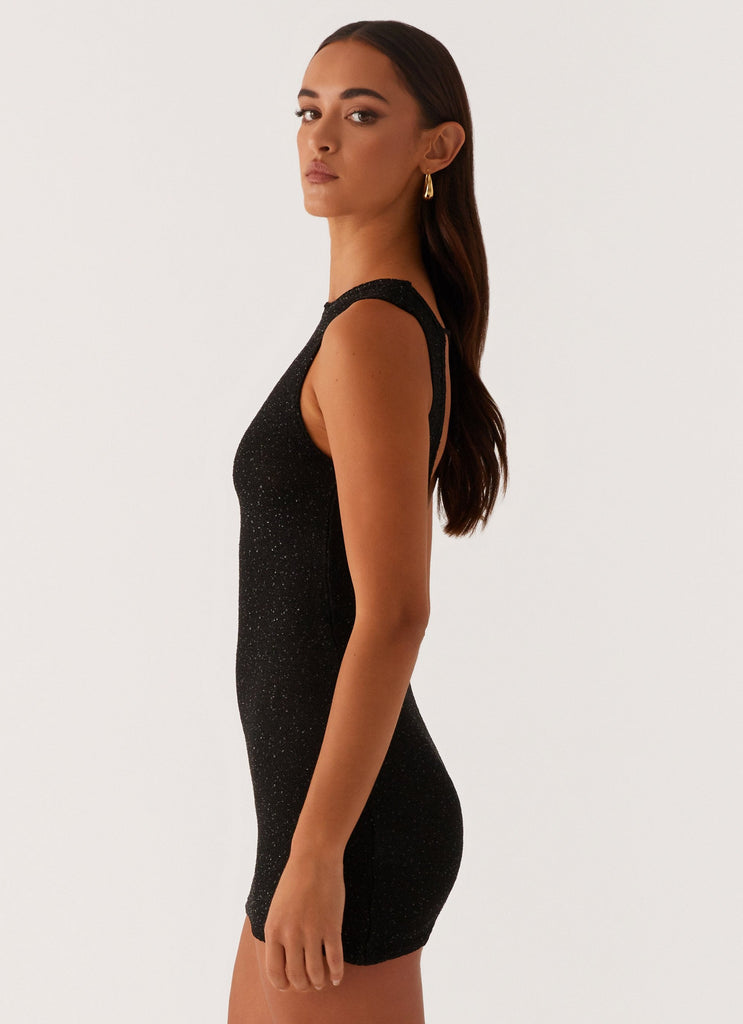 Take Five Summer Knit Mini Dress - Black