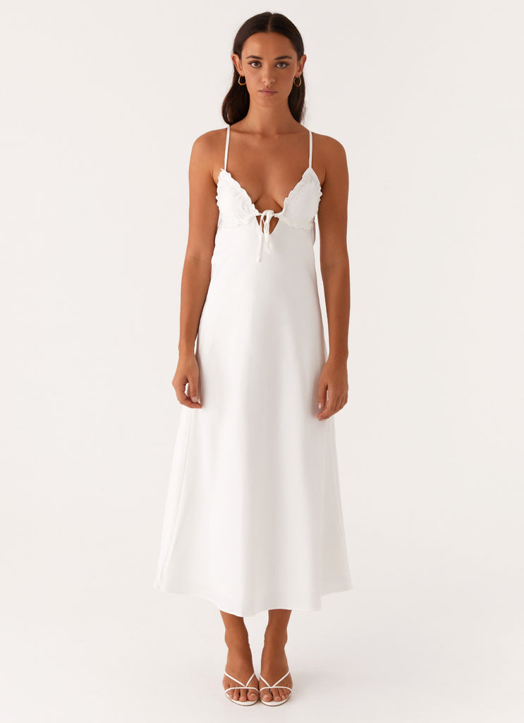 Take Note Midi Dress - White