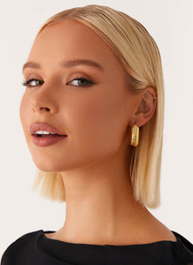 Talk To Me Hoop Earrings - Gold