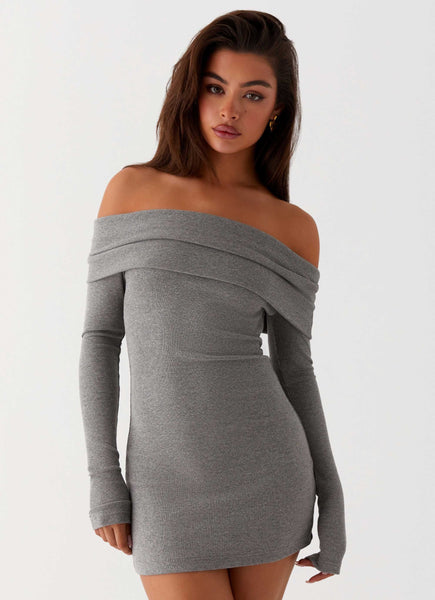 Tanzia Knit Mini Dress - Charcoal – Peppermayo Canada