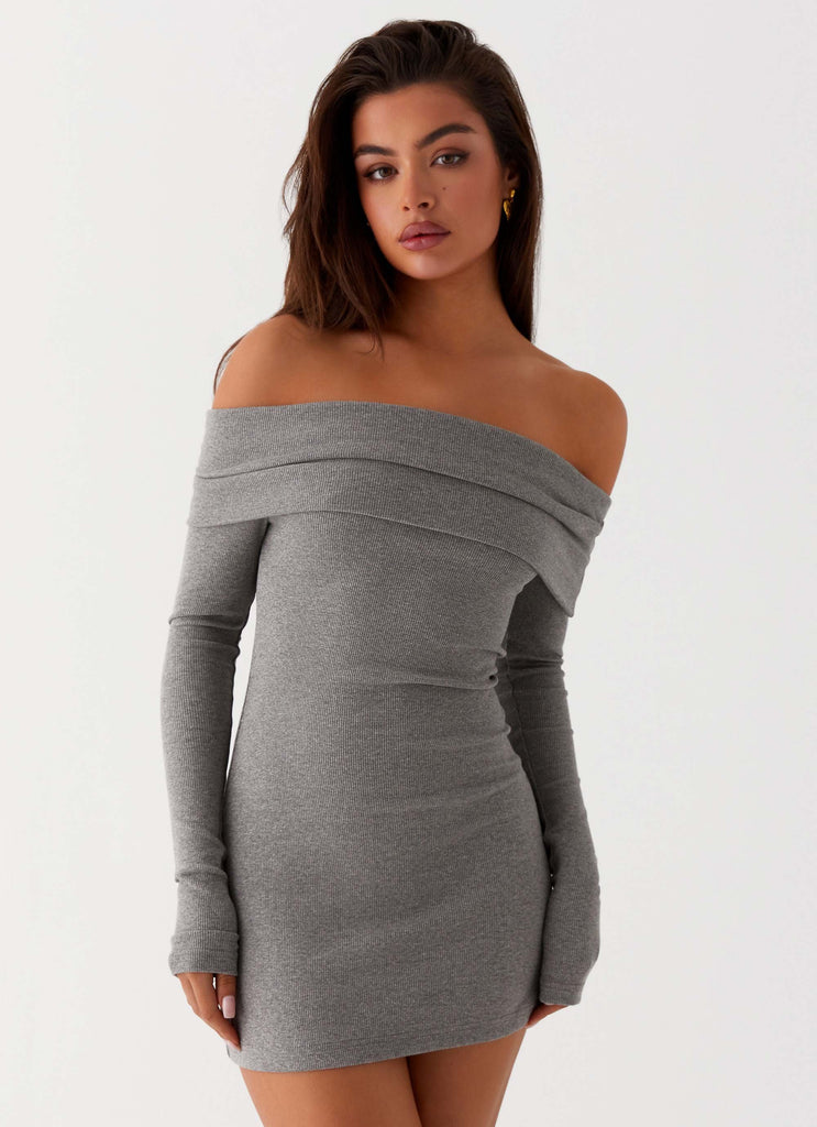 Tanzia Knit Mini Dress - Charcoal