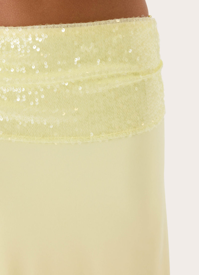 Tavina Sequin Maxi Skirt - Yellow