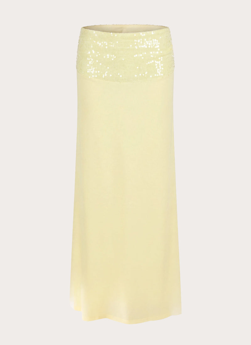 Tavina Sequin Maxi Skirt - Yellow