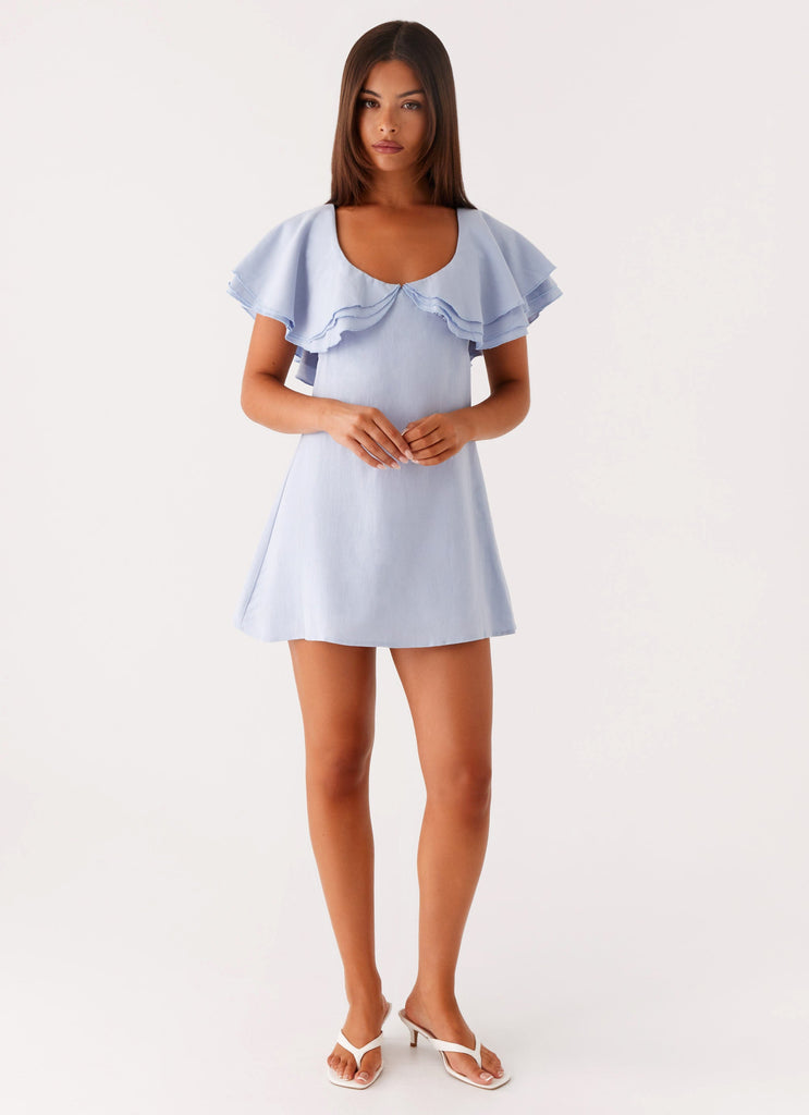 Taye Linen Mini Dress - Blue