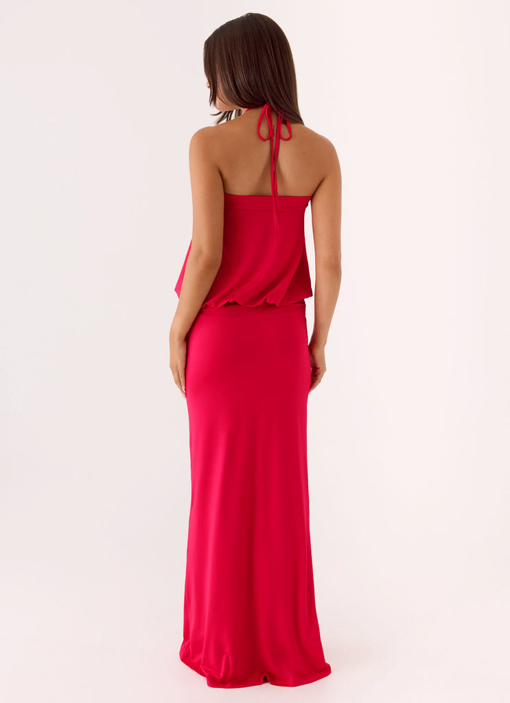 Telling You Maxi Dress - Red Magenta
