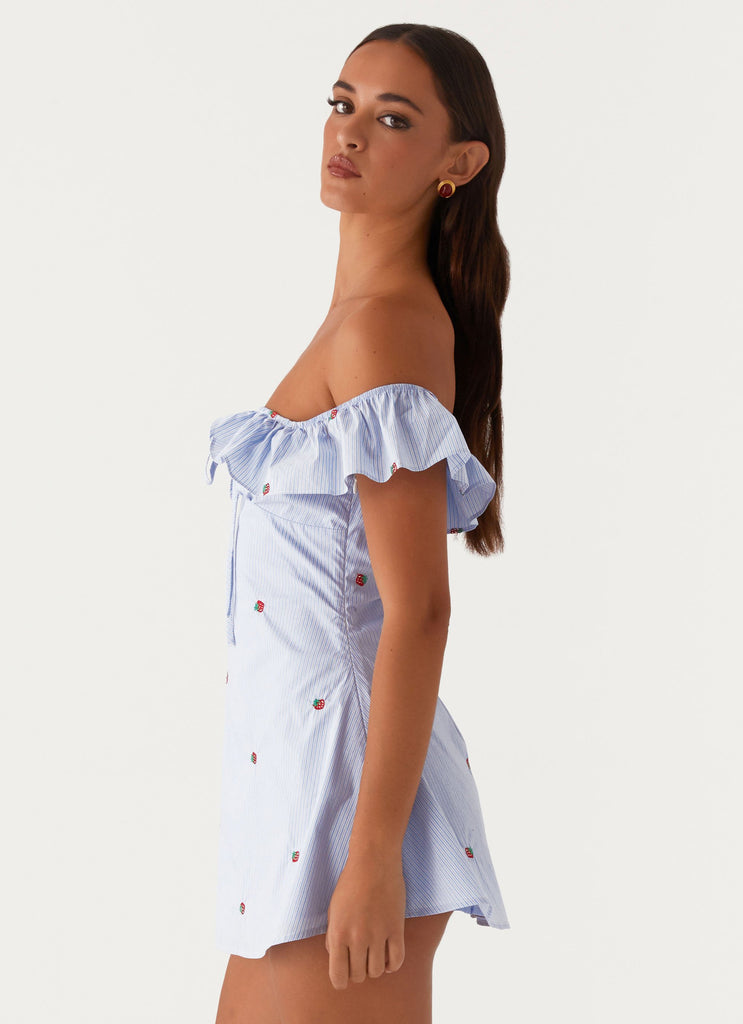 Texas Sun Linen Mini Dress - Blue