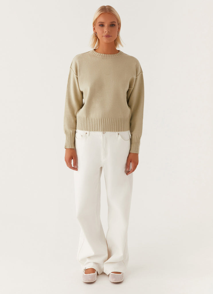 Thelma Oversized Knit Sweater - Pastel Green