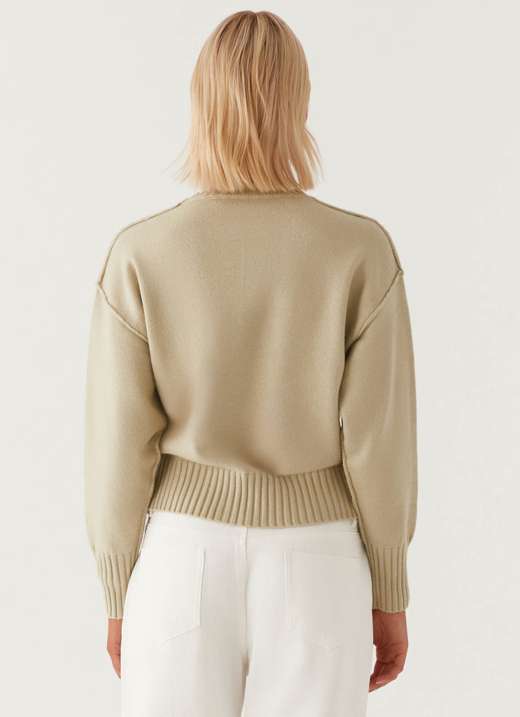 Thelma Oversized Knit Sweater - Pastel Green