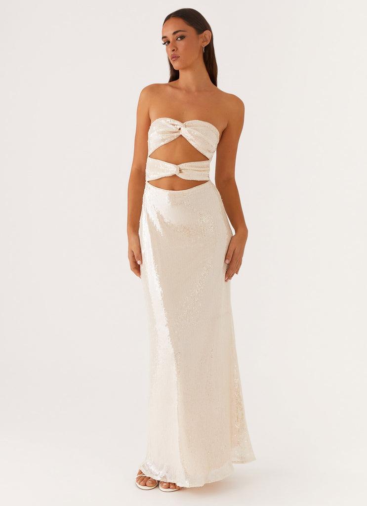 Tianna Strapless Sequin Maxi Dress - Ivory