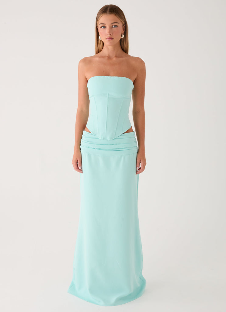 Tillie Corset Top - Aqua