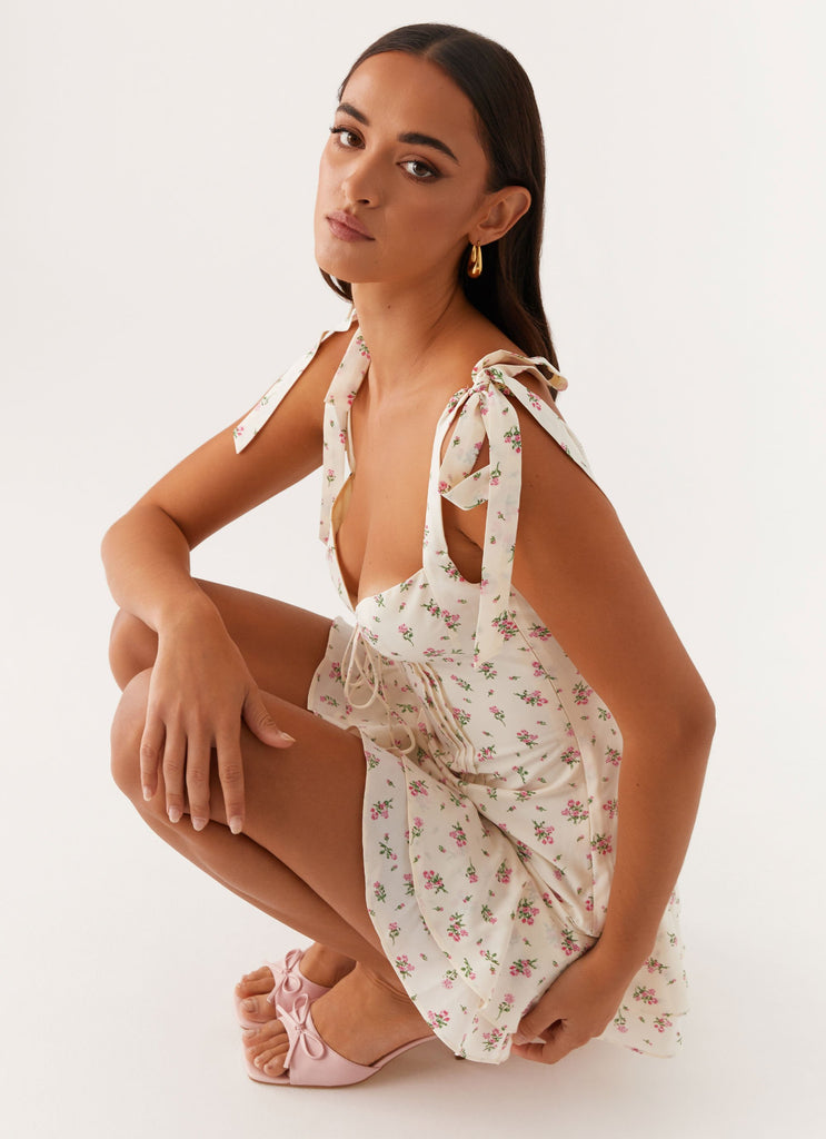 Tova Mini Dress - White Flower