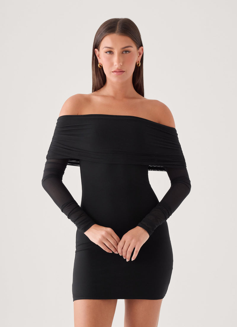 Turn Heads Mini Dress - Black