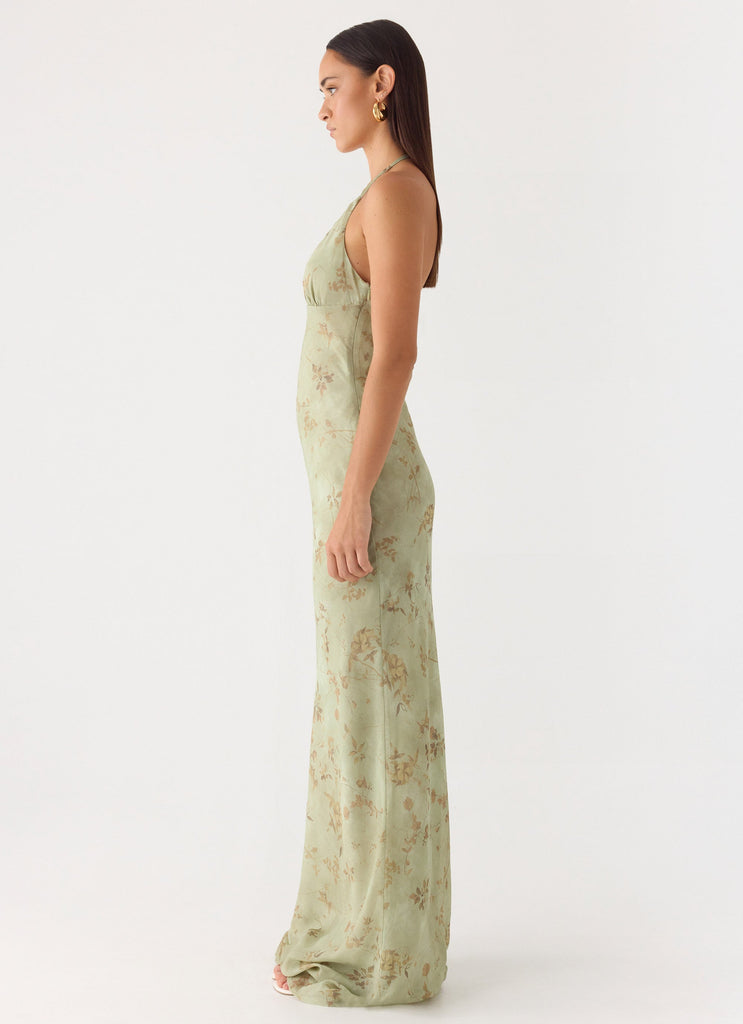 Ultra Quiet Halter Maxi Dress - Wispy Fern