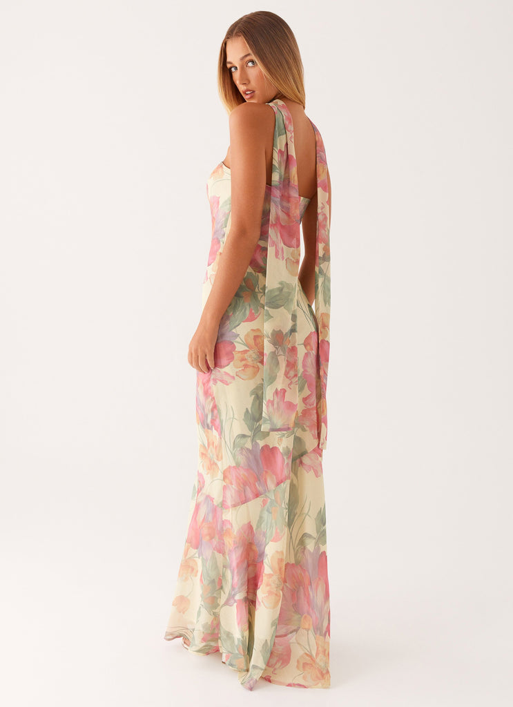 Under The Pagoda Maxi Dress - Yellow Peony