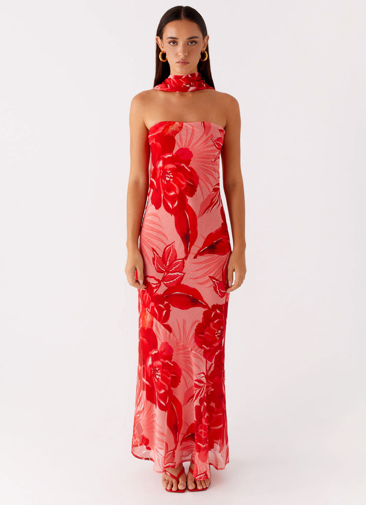 Under The Pagoda Maxi Dress - Sicily Sunsets Print