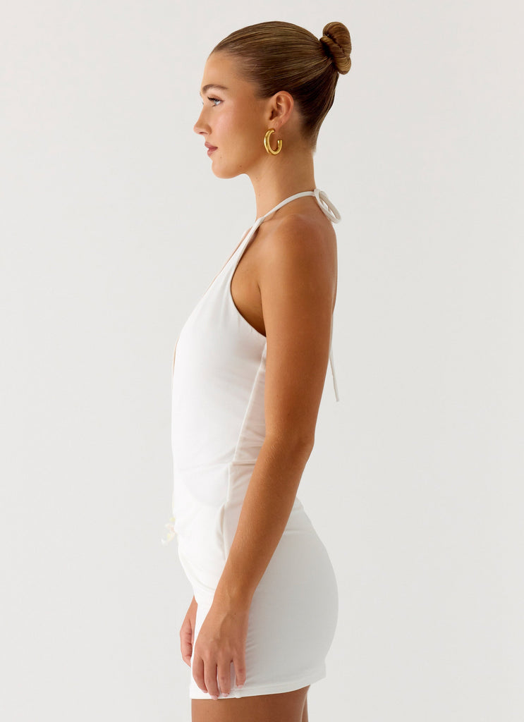 Undo Halter Mini Dress - White