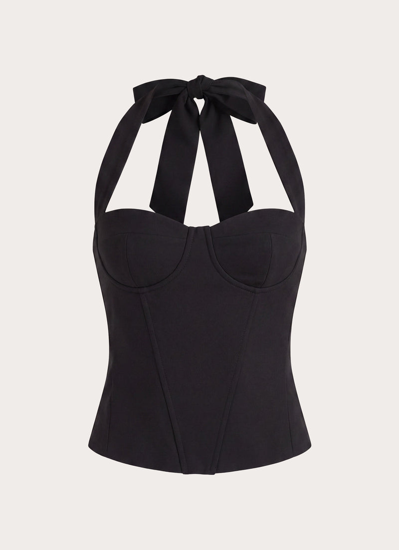 Vaklina Halter Corset Top - Black
