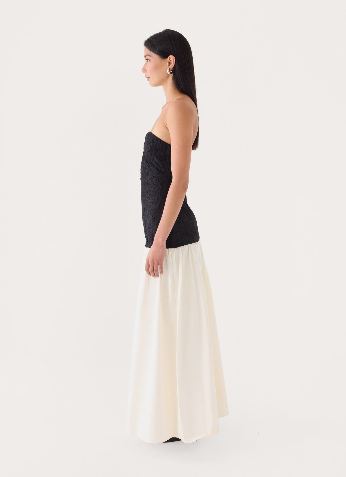 Valette Lace Maxi Dress - Ivory/Black