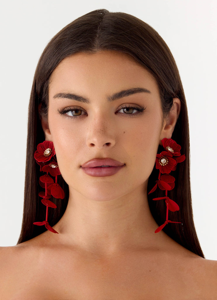 Venetta Earrings - Red