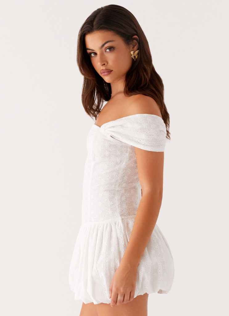 Vida Off Shoulder Mini Dress - White