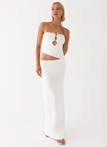 Wild Roses Maxi Dress - White