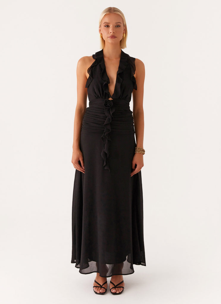 What You Need Frill Maxi Dress - Black