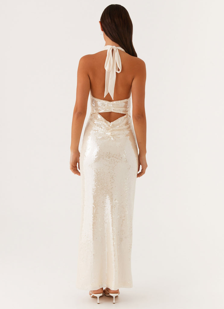 Whisked Away Halterneck Maxi Dress - White