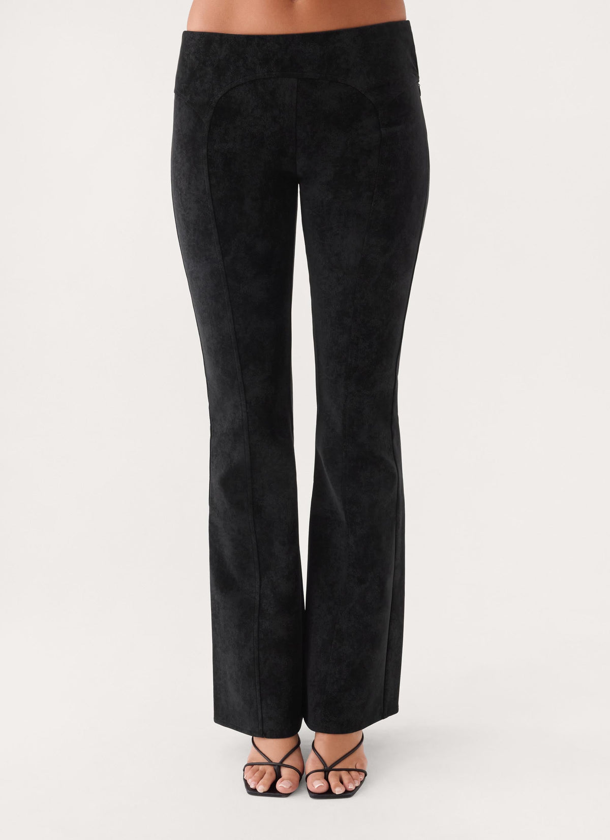 Wild Fire Faux Suede Low Rise Pant - Black