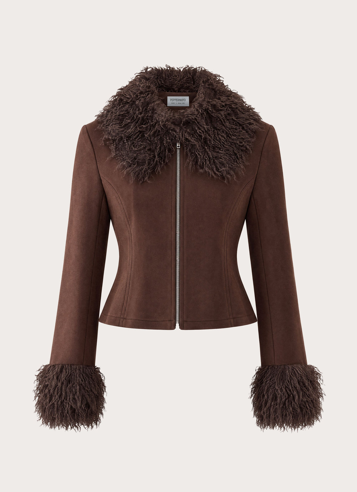 Wild Hide Faux Suede Jacket - Chocolate